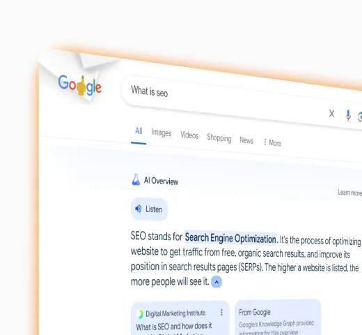 Google Search showing an AI Overview above standard search results